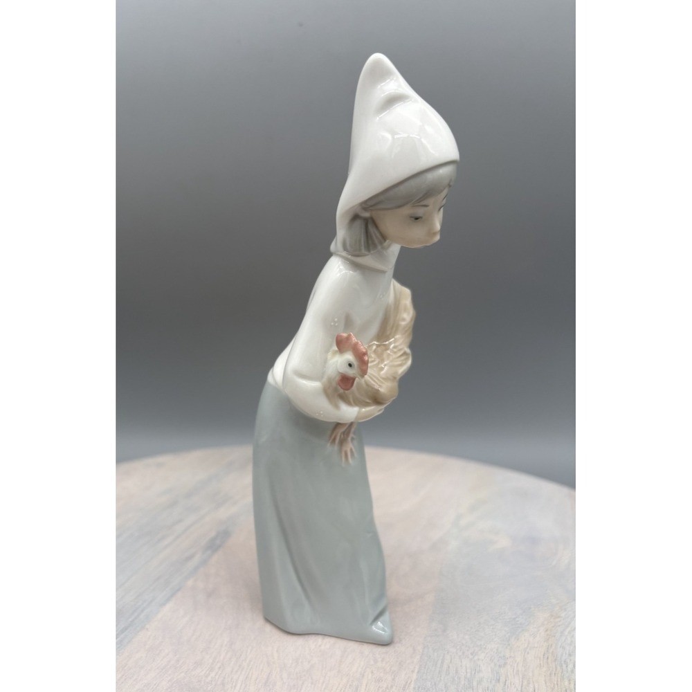 Vintage Lladro Figurine Shepherdess with Rooster 2001 Retired 4677 Made in Spain - Picture 8 of 16